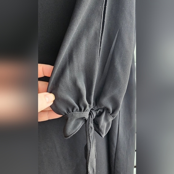 Max Studio Sheer Sleeve Black Dress size S M - Picture 3 of 7